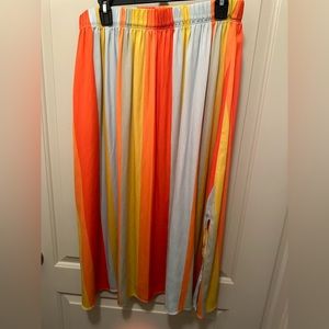Loft midi stripe skirt